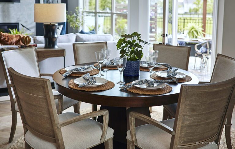 Small dining room table in a patio home