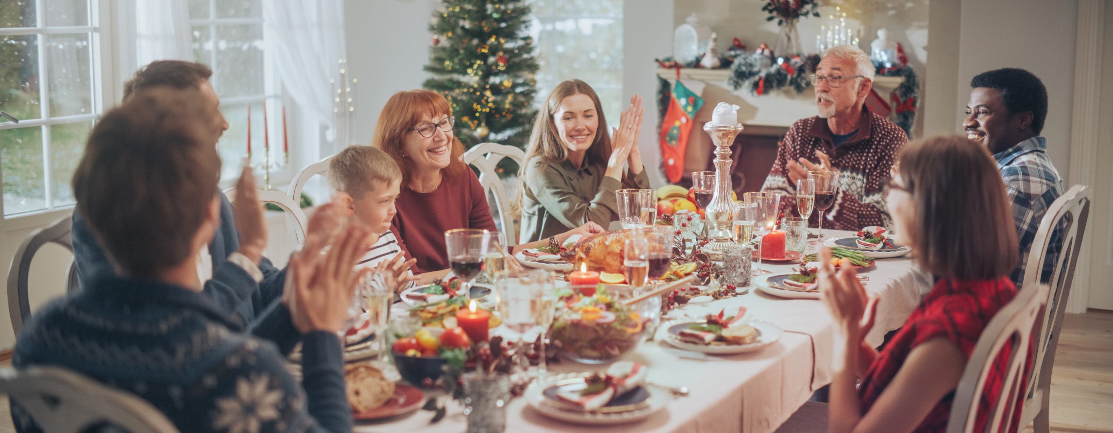 Family At Table Holidays